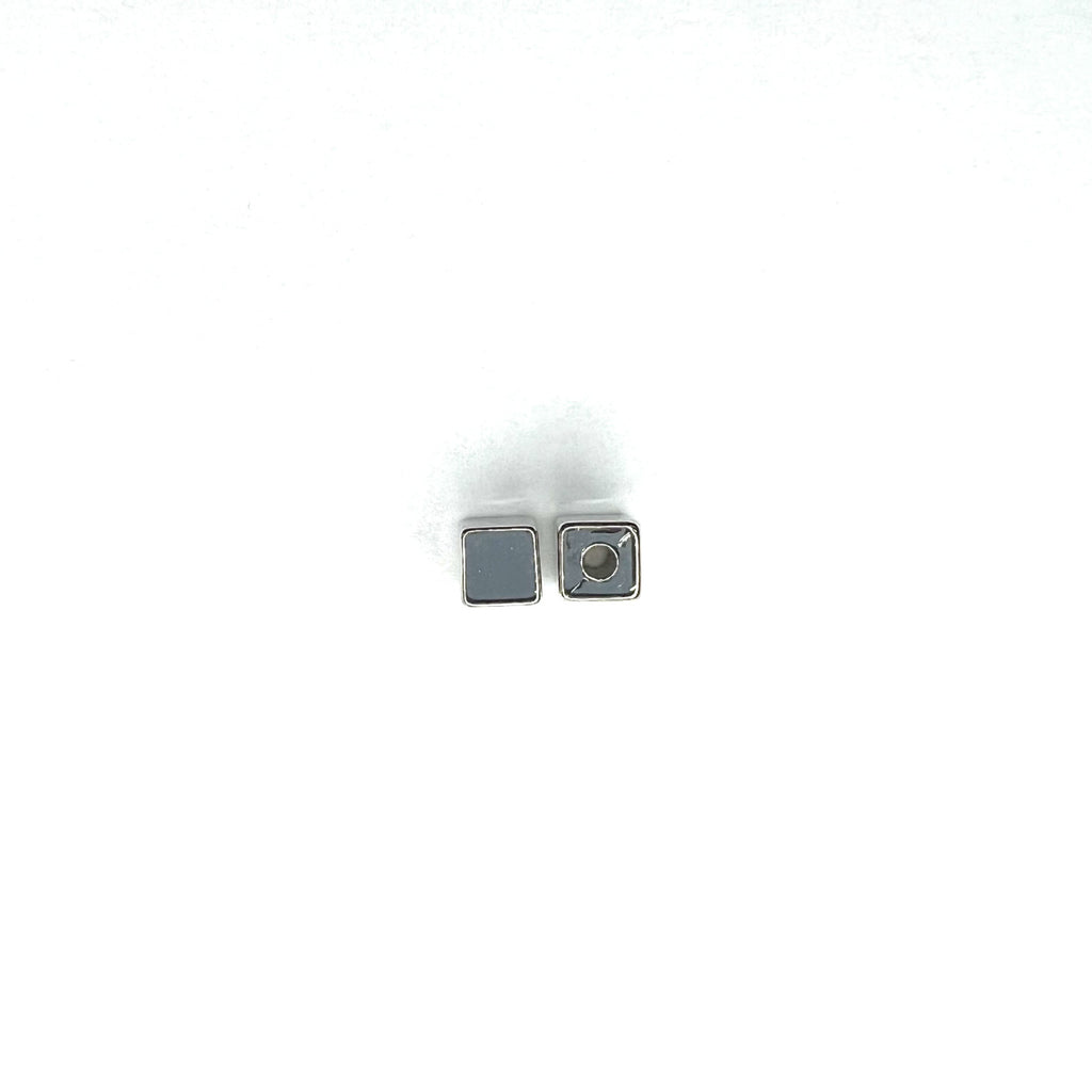 Smooth Square Acrylic Beads 7mm White CCB Plastic 500pcs 2