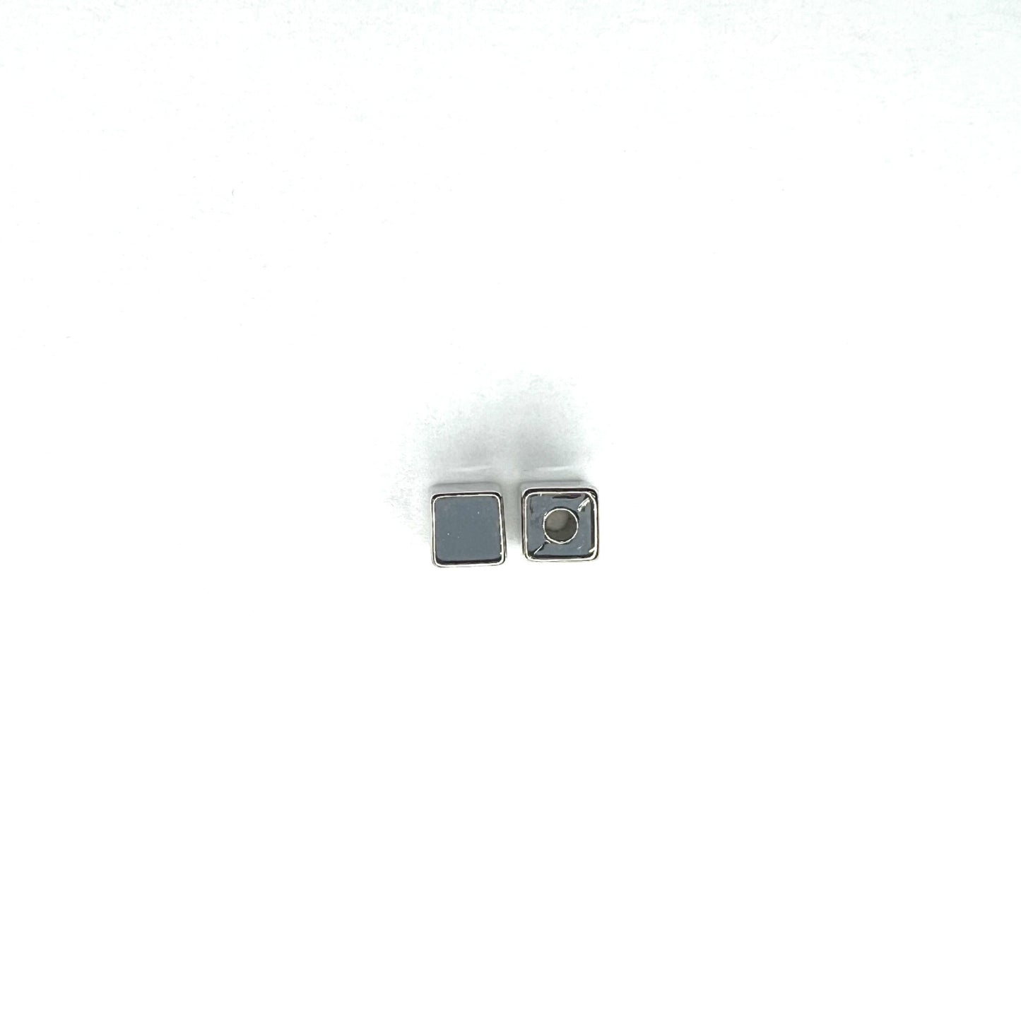 Smooth Square Acrylic Beads 7mm White CCB Plastic 500pcs 2