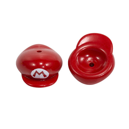 Painted Mario Hat Acrylic Beads 26mm Colorful 10pcs 14