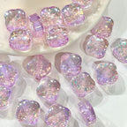 Shimmer Clover Resin Beads 12mm Iridescent Sparkle 10pcs 5