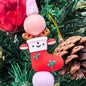 Silicone 3D Focal Beads Elk Christmas Shoes Smiling Face Red 20pcs 6