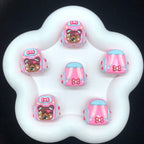 Hand Painted Backpack Acrylic Beads 28x35mm Pingu and Pechabear 4pcs 3