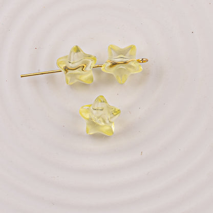 Frosted Small Star Acrylic Beads 11mm Transparent Jelly Color 50pcs 4