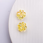 Transparent Plating Clover Acrylic Beads 14mm Summer Glow 10pcs 6