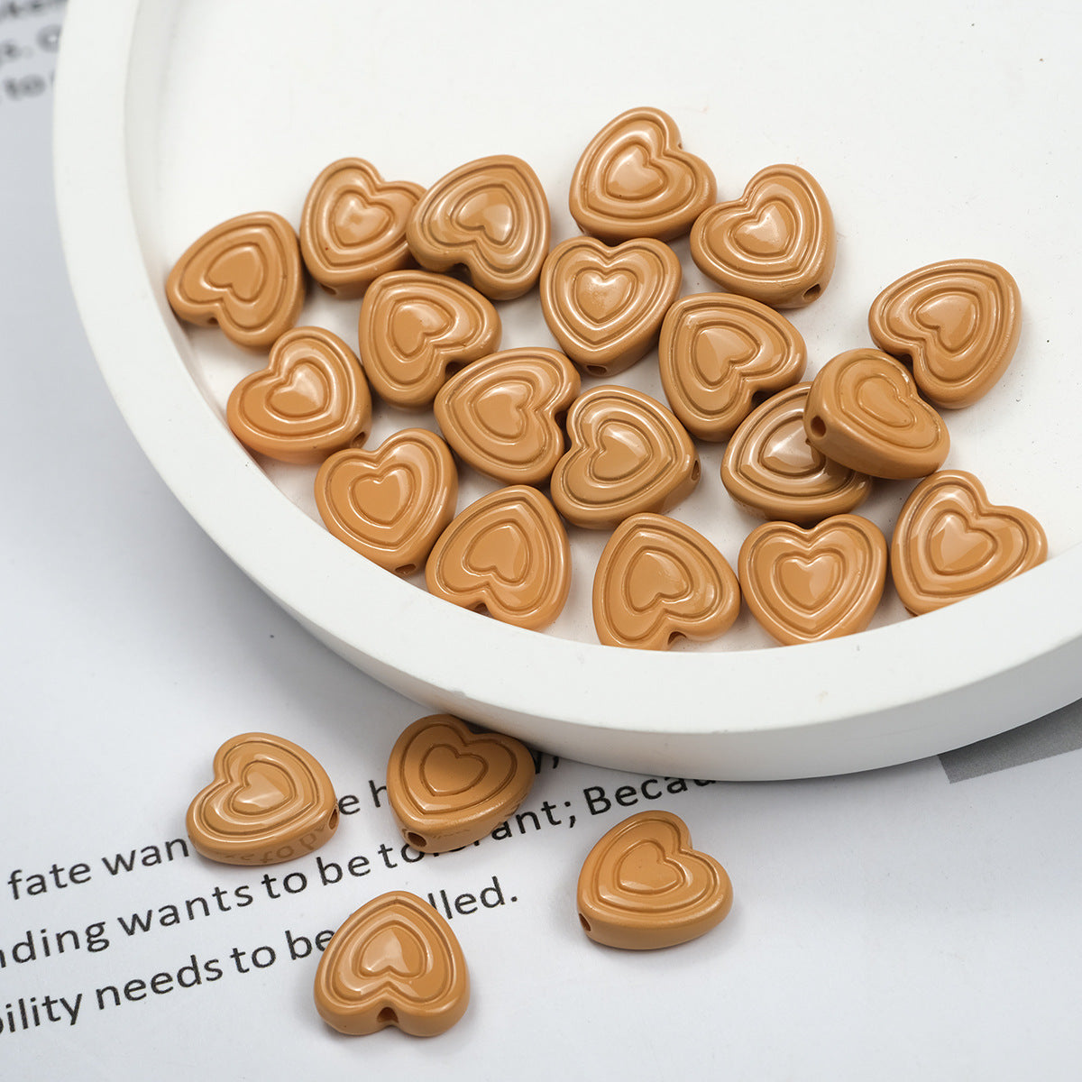 Mini Spiral Heart Acrylic Beads 11mm Colorful Mixed 50pcs 17
