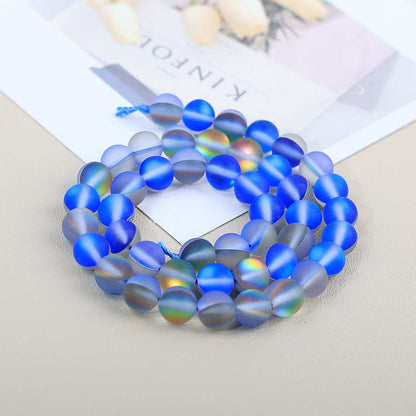 Mermaid Round Glass Beads 6mm Matte Pastel Jewel Tones 40pcs 27