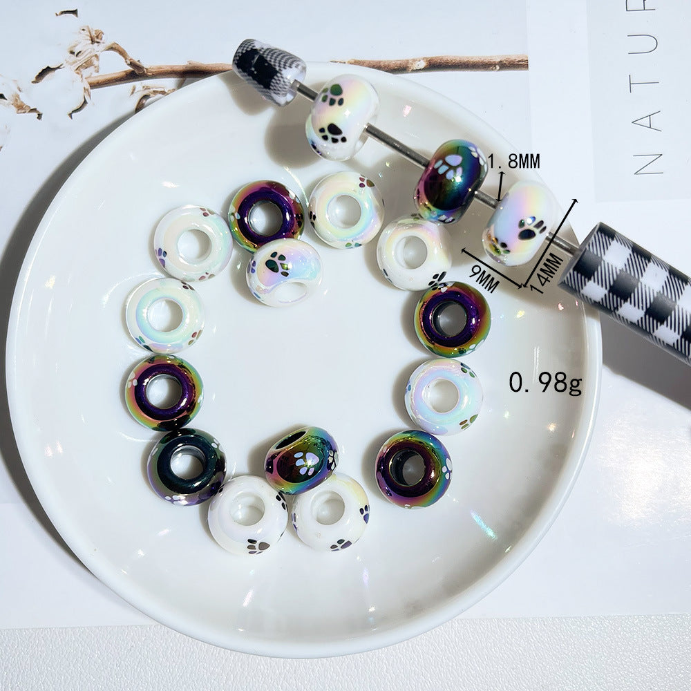 Acrylic Kitten Paw Spacer Beads 14mm Iridescent 50pcs 4