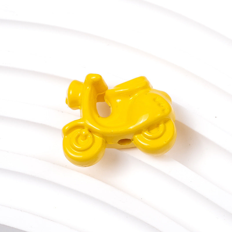 Painted Scooter Acrylic Beads 19mm Glossy Cartoon Colorful 50pcs 6