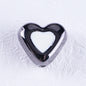 Metal Dual Color Heart Acrylic Beads 15mm Shiny Hollow 50pcs 8