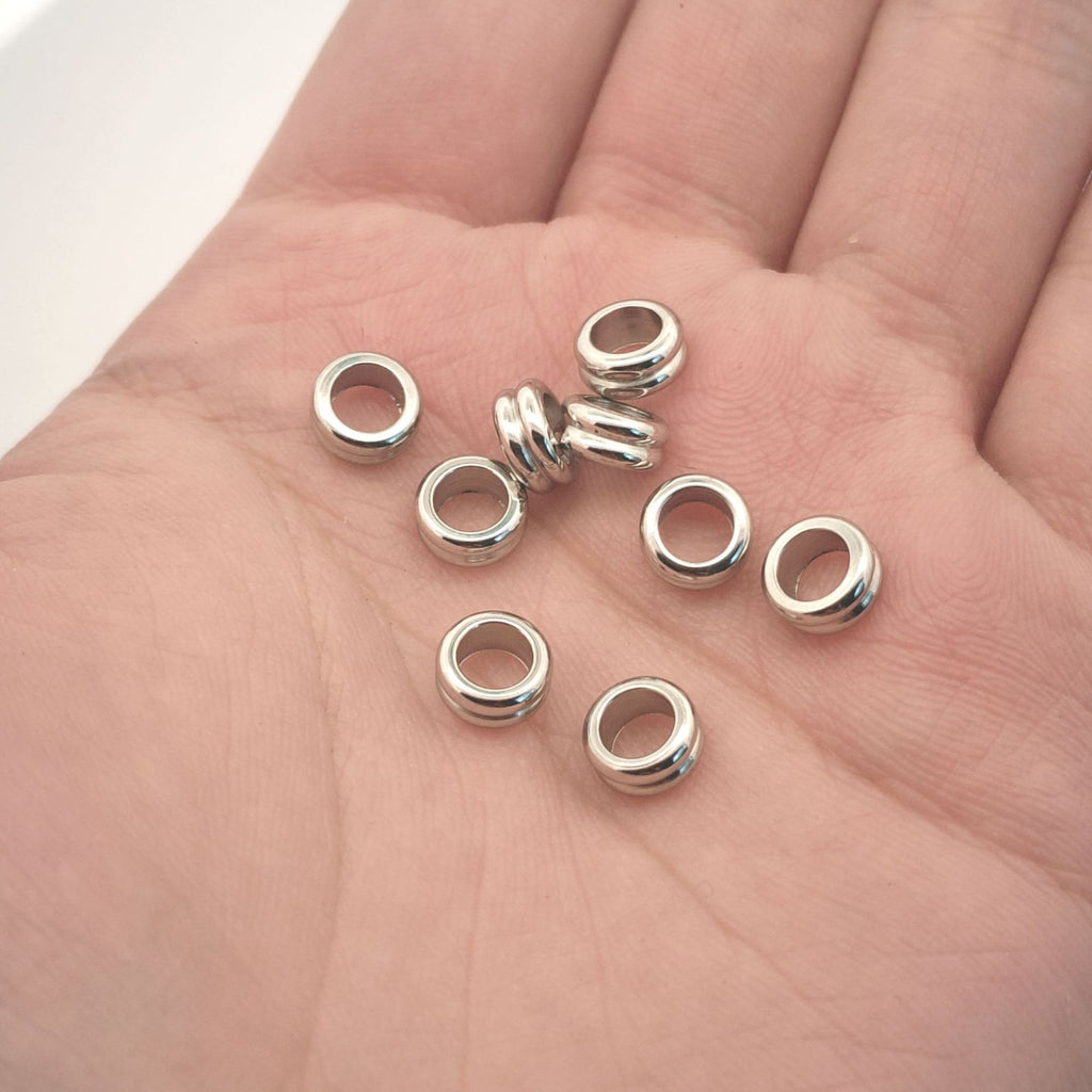 Stainless Steel Double Arc Spacer Beads 5-7mm 100pcs 4