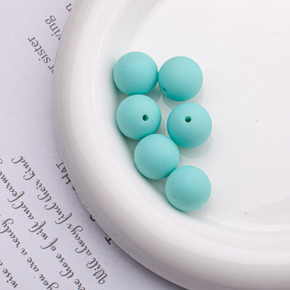 Rubberized Round Acrylic Beads 16mm Solid Color 20pcs 7