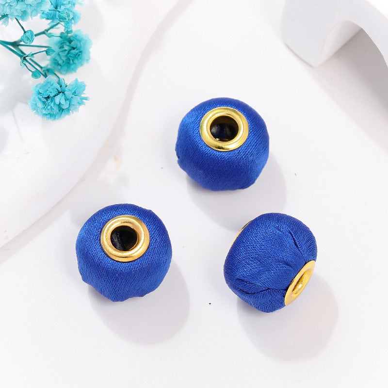 Fabric Spacer Beads 15mm Silky Large Hole 100pcs 8