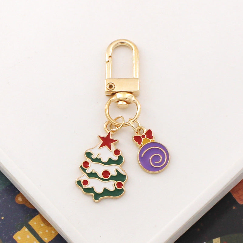 Cartoon Christmas Keychain Metal Alloy Enamel Holiday Icons 2