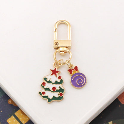 Cartoon Christmas Keychain Metal Alloy Enamel Holiday Icons 2
