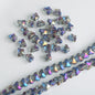 Electroplated Butterfly Glass Beads 8mm Iridescent Gold Purple Crystal 50pcs 12