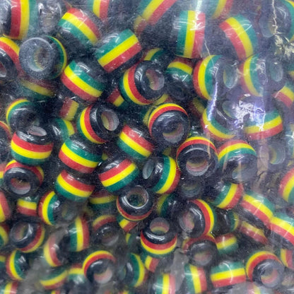 Striped Resin Beads 12mm Large Hole Multicolor Chunky 100pcs 26