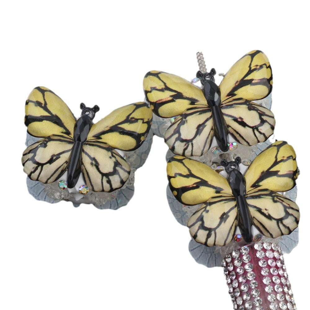Vintage Radiant Butterfly Resin Beads 35mm Detailed Colorful 2pcs 5