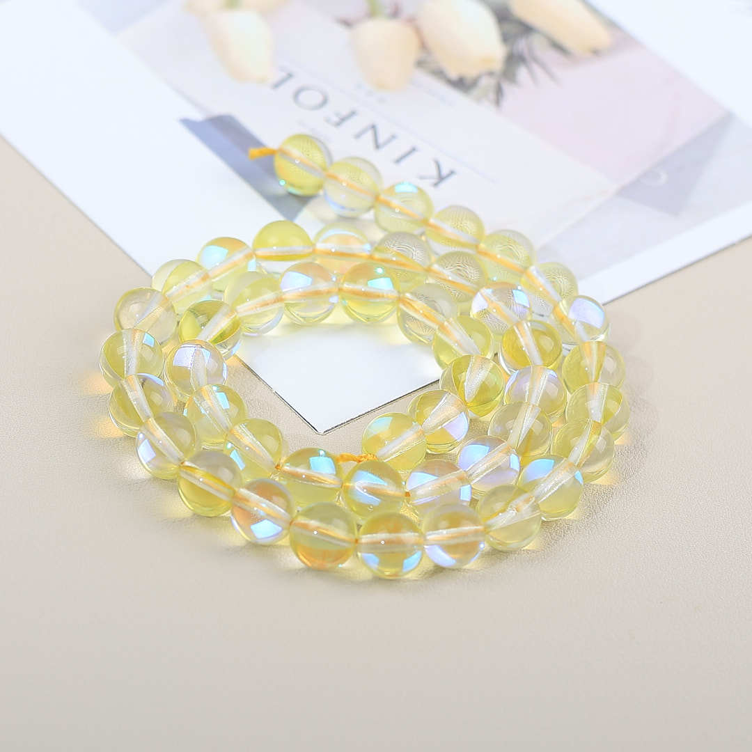 Mermaid Round Glass Beads 6mm Matte Pastel Jewel Tones 40pcs 7