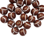 Sports Bubblegum Beads 20mm Football Printed Acrylic Glossy 10pcs 4