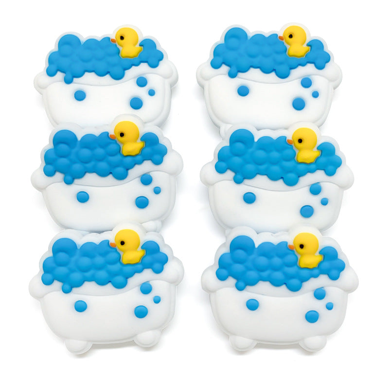 Silicone 3D Focal Beads Soaked Duck Bathtub Bubbles 20Pcs 3
