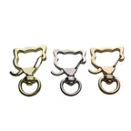 Zinc Alloy Puppy Head Keychain Clasps Spray Painted 35mm 20pcs 5