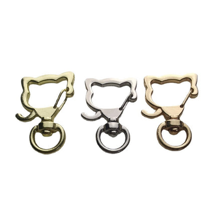 Zinc Alloy Puppy Head Keychain Clasps Spray Painted 35mm 20pcs 5