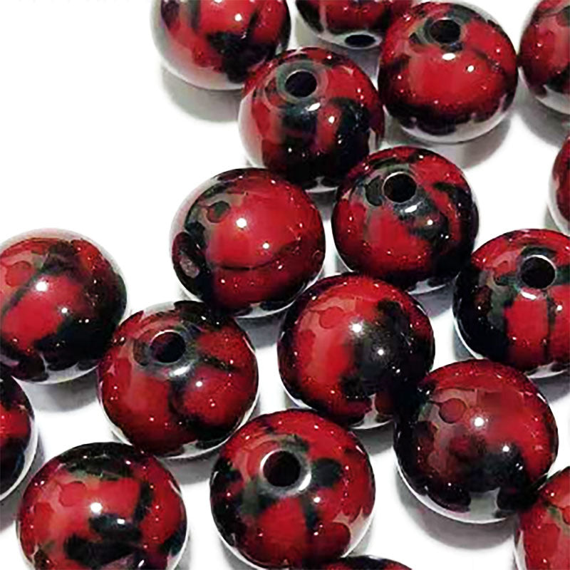Leopard Dotted Resin Beads 10/12/16mm Glossy Mixed Colors 100pcs 5