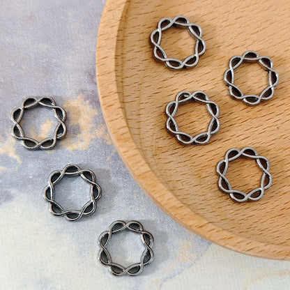 Filigree Flower Circle Metal Beads Frame 15mm Decorative 60pcs 5
