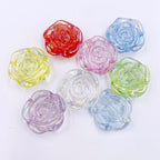 Transparent Camellia Acrylic Beads 12mm 19mm Iridescent AB 50pcs 3