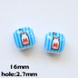 Double-Sided Blue Tone Square Acrylic Beads 16mm Printed 20pcs 11