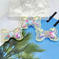 Hand Painted Bow Acrylic Beads 40mm Colorful Heart Design 5pcs 11
