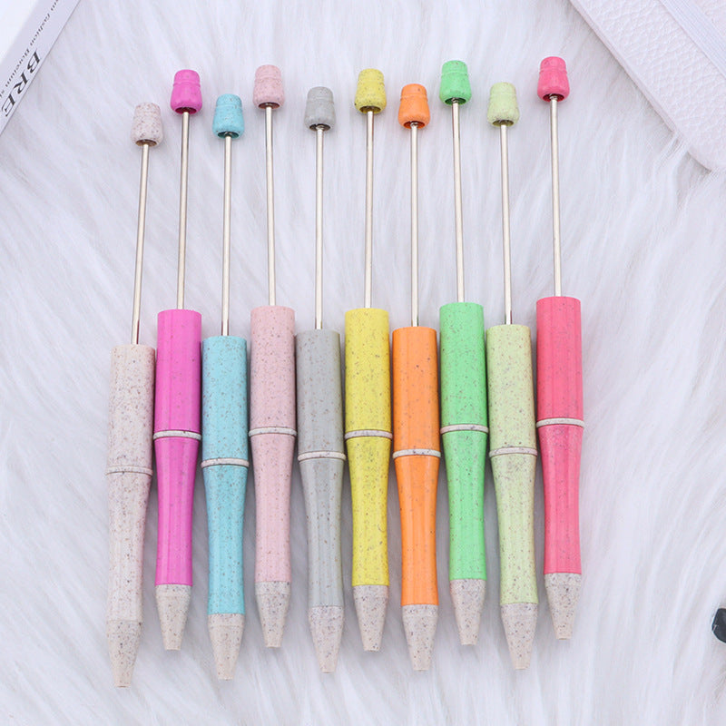 Beadable Pen Biodegradable ABS Wheat Straw Speckled Pastel Colors 4