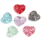 Transparent Plating Yarn Heart Acrylic Beads 22mm 50pcs 5