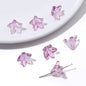 Lily Flower Glass Beads 13mm Transparent Mixed Colors 20pcs 14