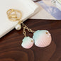 Gradient Shell Alloy Keychain with Pearl and Star Accents 6