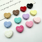 Heart Metal Beads 12mm Baking Painted Biscuit Style 20pcs