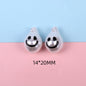 Hand Painted Cartoon Pattern Pearlized Acrylic Beads ABS Plastic 10pcs 24