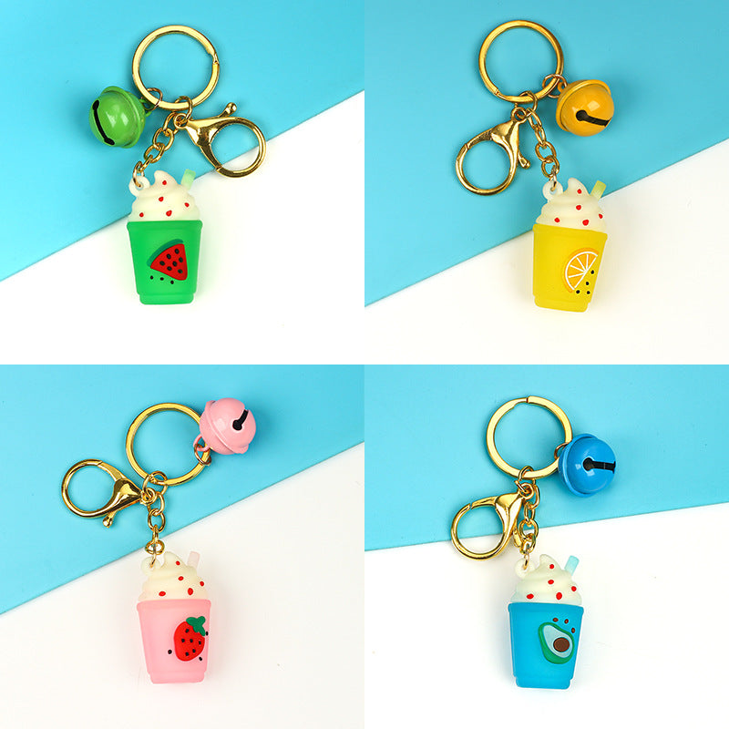 Cartoon Fruit Ice Cream Keychain Metal Gold Hardware Colorful 2
