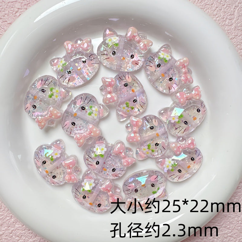 Iridescent Resin Beads Sanri Figures 5pcs Mixed Characters 9