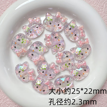 Iridescent Resin Beads Sanri Figures 5pcs Mixed Characters 9