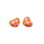 Plaid and Splashed Ink Pattern Heart Acrylic Beads 18mm 20pcs 4