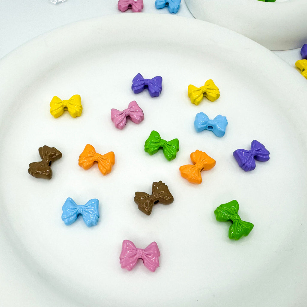 Bow Metal Beads 12mm Glossy Baking Painted Alloy 20pcs 2