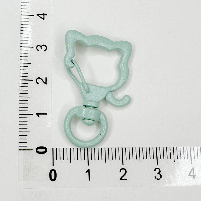 Zinc Alloy Puppy Head Keychain Clasps Spray Painted 35mm 20pcs 21
