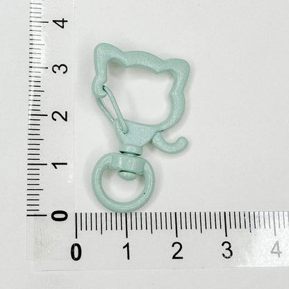 Zinc Alloy Puppy Head Keychain Clasps Spray Painted 35mm 20pcs 21