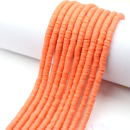 Flat Clay Beads 6mm Solid Color Polymer Spacer Beads 10strands 4