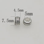 Alloy Ripple Patterned Spacer Beads 7mm Large Hole 1pc 6
