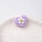 Floral Heart Acrylic Beads 21mm Colorful Mixed 50pcs 17