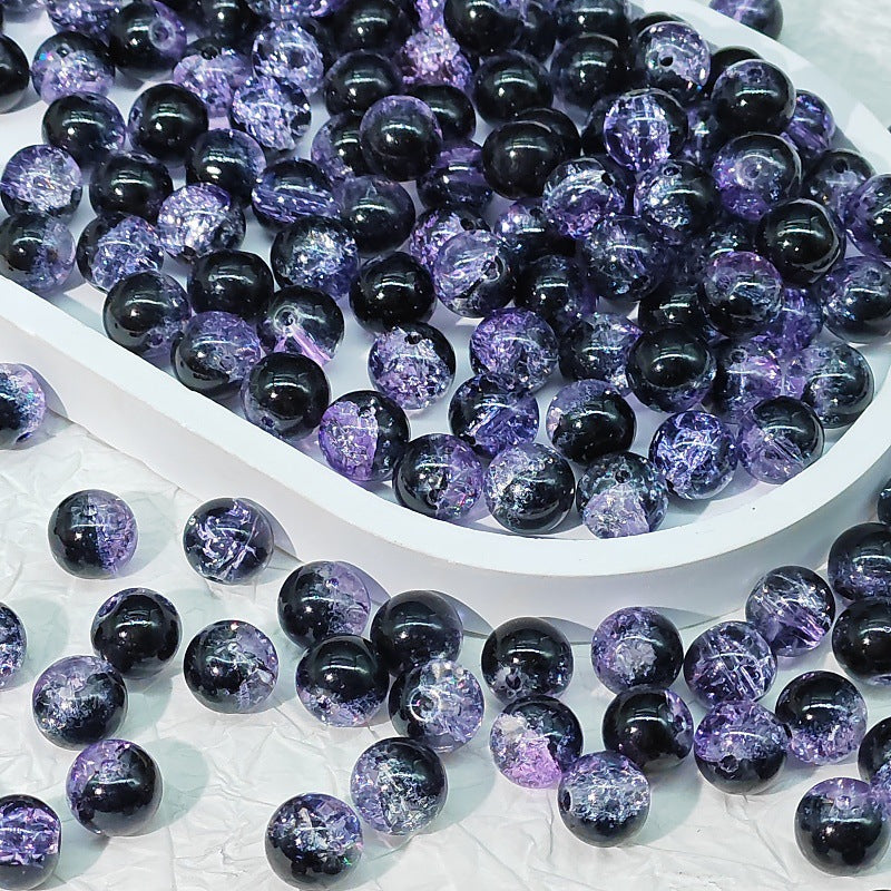 Crackle Round Glass Beads 10mm Bright Multicolor 50pcs 16