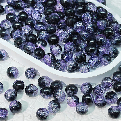 Crackle Round Glass Beads 10mm Bright Multicolor 50pcs 16