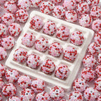 Rhinestone Bubblegum Beads 20mm Bright Red Pink Sparkle 10pcs 2